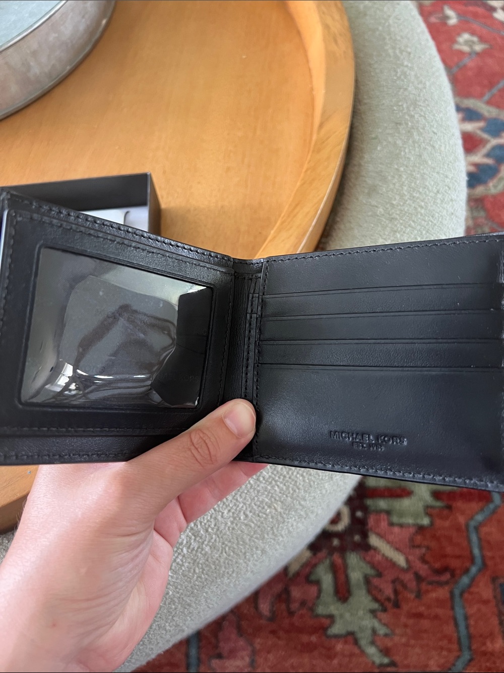 Michael Kors Black Patterned Men's Wallet with Subtle Logo - Picture 5 of 6